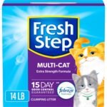 Fresh Step Clumping Cat Litter, Multi-Cat, Long Lasting Odor Control Kitty Litter with Activated Charcoal, Low Dust Formula, 14 lb